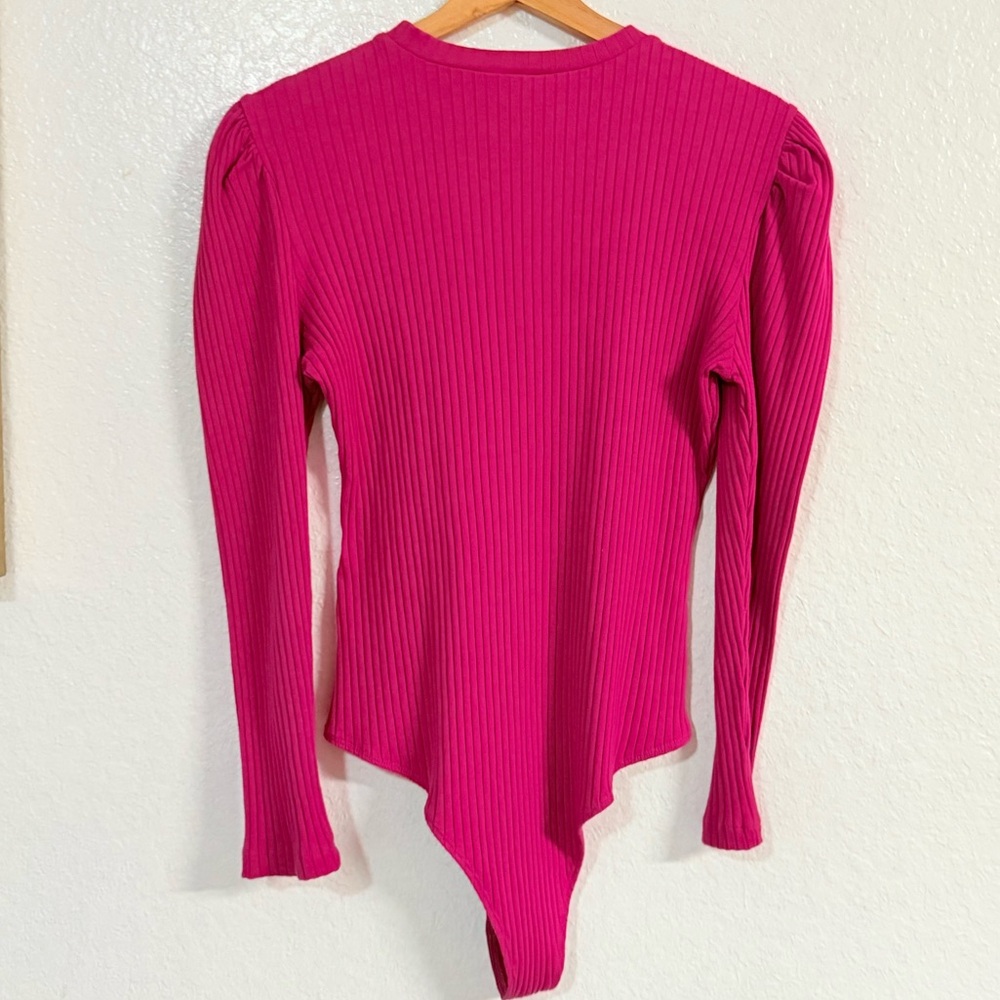 FARM Rio Pink Ribbed Long Sleeve Top - Picture 8 of 12